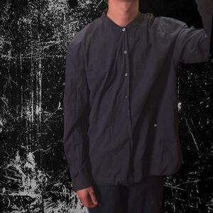 Zara Men's Black and Navy Shirt